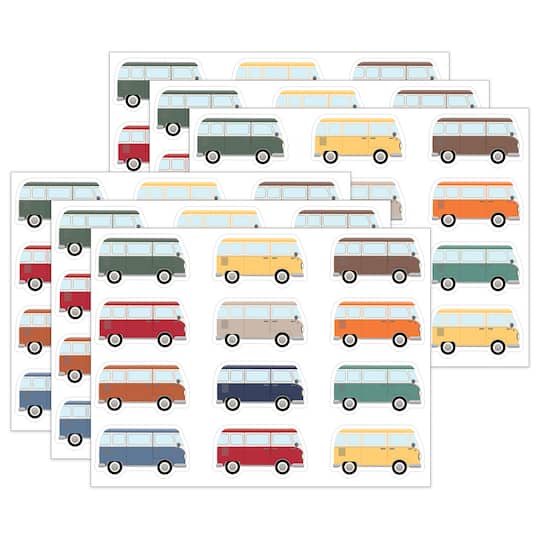 Teacher Created Resources® Moving Mountains Road Trip Camper Vans Mini Accents, 6 Pack of 36
